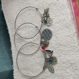 3 Beach Theme /Alex & Ani style Bangles